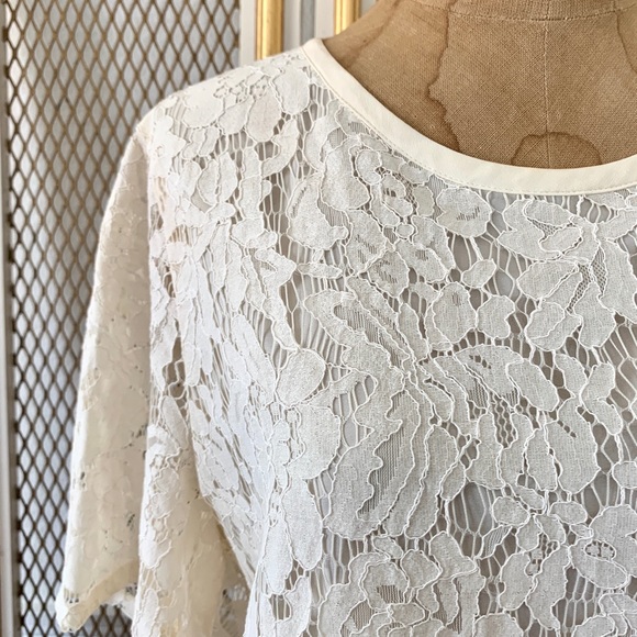 Pre-owned Madewell Lace Refined Tee Style F0191(L) - Picture 4 of 8